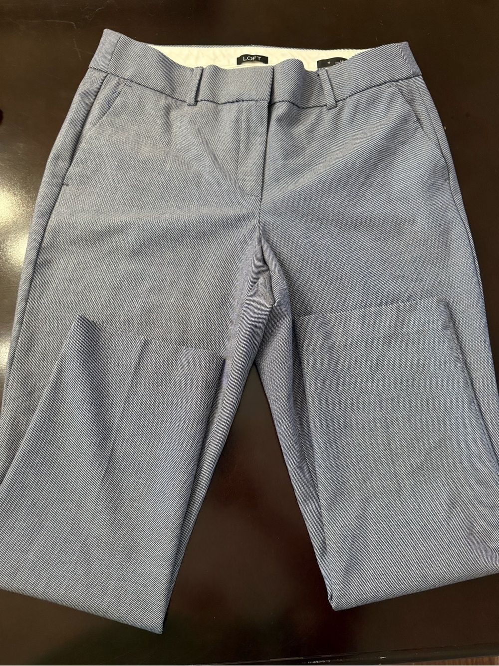 LOFT Navy and White Lined Skirt or Pants (Navy Interior, White Waistband)